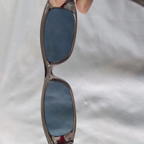 Kids Sport Grey Sunglasses With Red Stripe on Arms - Picture 4 of 9